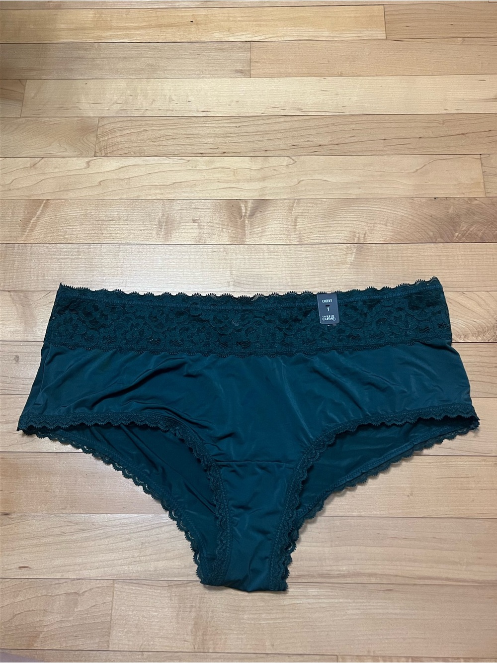 Torrid Curve Green Cheeky Satin Panties Lace Trim Size 1X NWT